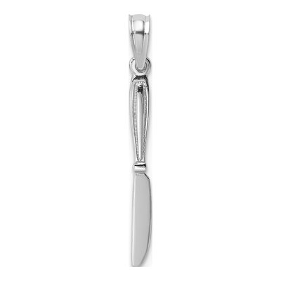 14K White Gold Table Knife Pendant