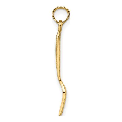 14K Yellow Gold 3D Table Fork Pendant – view 3
