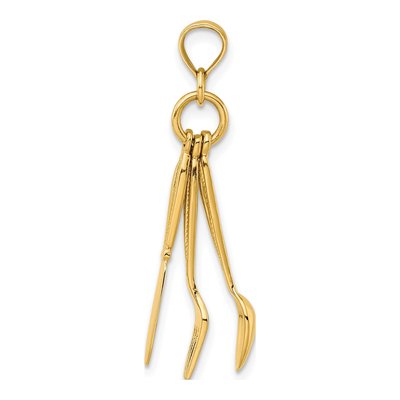 14K Yellow Gold 3D Knife Charm – view 3