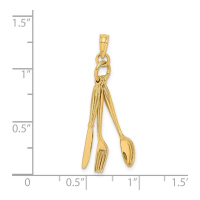14K Yellow Gold 3D Knife Charm – view 4