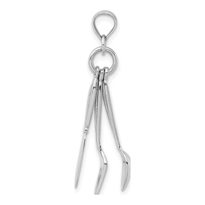 14K White Gold Moveable Knife Charm – view 3