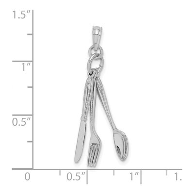 14K White Gold Moveable Knife Charm – view 4