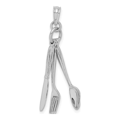 14K White Gold Moveable Knife Charm