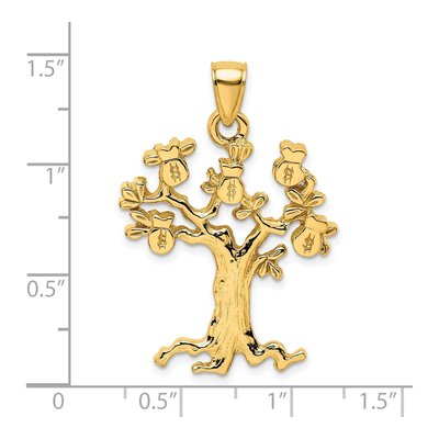 14K Yellow Gold Money Tree Pendant – view 4
