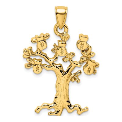 14K Yellow Gold Money Tree Pendant