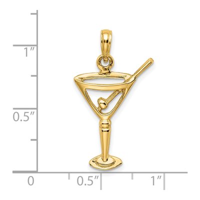 14K Yellow Gold Martini Pendant – view 4