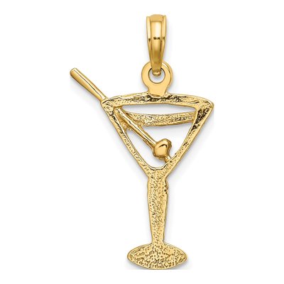 14K Yellow Gold Martini Pendant – view 5