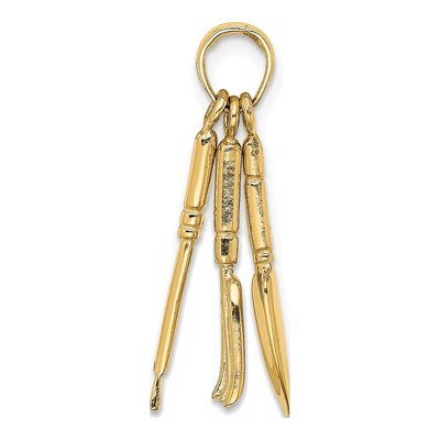 14K Yellow Gold 3D Garden Tool Pendant – view 3