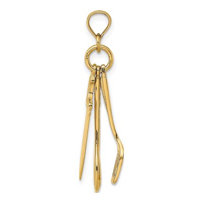 14K Yellow Gold 3D Spatula Charm – view 3