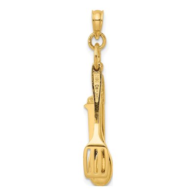 14K Yellow Gold 3D Spatula Charm – view 5
