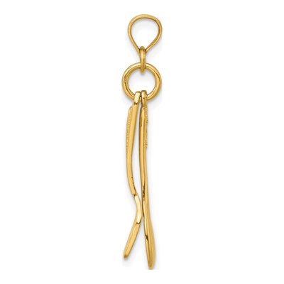 14K Yellow Gold 3D Spoon Spatula Charm – view 3