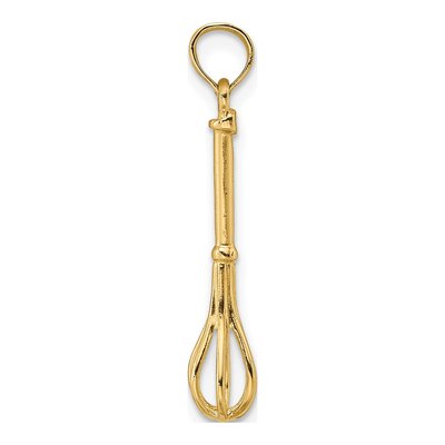 14K Yellow Gold 3D Whisk Pendant – view 3
