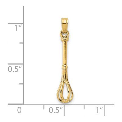 14K Yellow Gold 3D Whisk Pendant – view 4