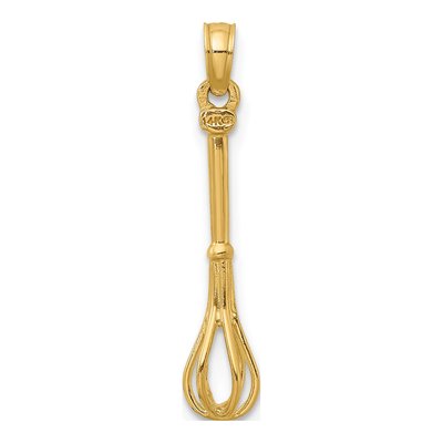 14K Yellow Gold 3D Whisk Pendant – view 5