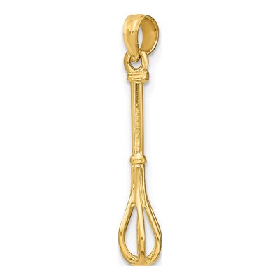 14K Yellow Gold 3D Whisk Pendant – view 6