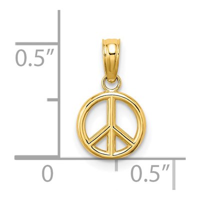 14K Yellow Gold 3-D Peace Symbol Charm – view 4