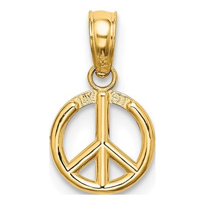 14K Yellow Gold 3-D Peace Symbol Charm – view 5