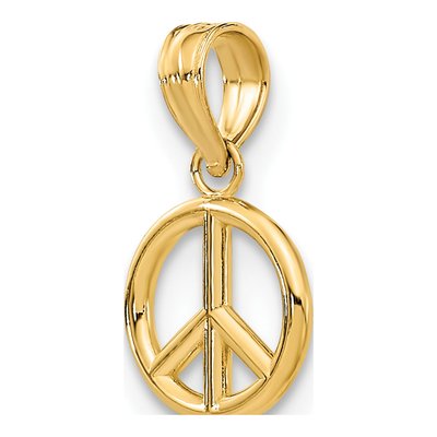 14K Yellow Gold 3-D Peace Symbol Charm – view 6