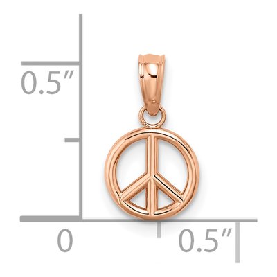 14K Rose Gold 3-D Peace Symbol Pendant – view 4