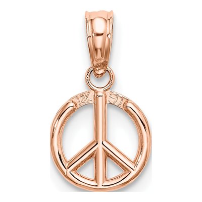 14K Rose Gold 3-D Peace Symbol Pendant – view 5