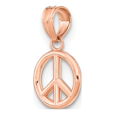 14K Rose Gold 3-D Peace Symbol Pendant – view 6