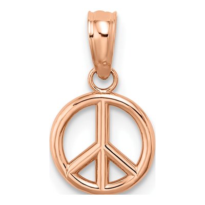 14K Rose Gold 3-D Peace Symbol Pendant