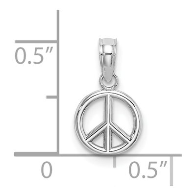 14K White Gold 3-D Peace Symbol Pendant – view 4