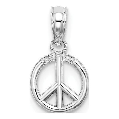 14K White Gold 3-D Peace Symbol Pendant – view 5