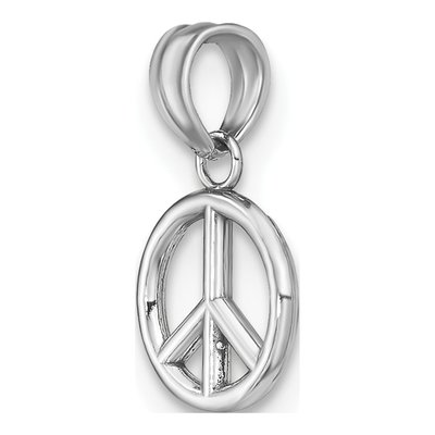 14K White Gold 3-D Peace Symbol Pendant – view 6