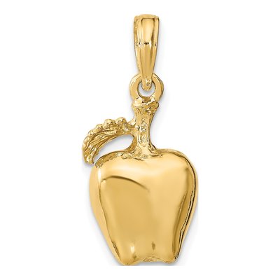 14K Yellow Gold 3-D Apple Pendant – view 4
