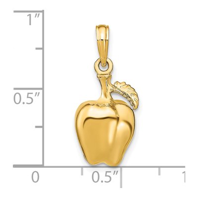 14K Yellow Gold 3-D Apple Pendant – view 5