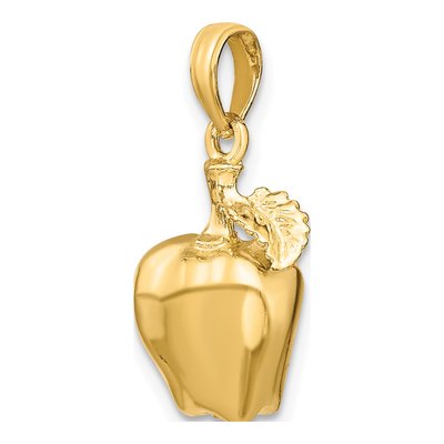 14K Yellow Gold 3-D Apple Pendant – view 6