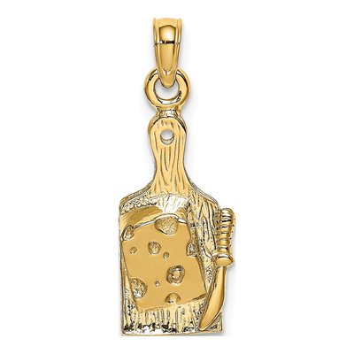14K Yellow Gold Cheese Board Charm