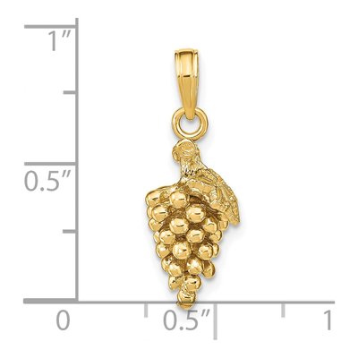 14K Yellow Gold 3D Grapes Pendant – view 5