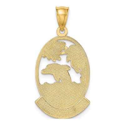 14K Yellow Gold Puerto Rico Dolphin Sunset Charm – view 5