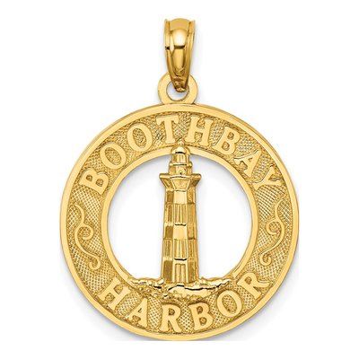 14K Yellow Gold Boothbay Harbor Lighthouse Charm