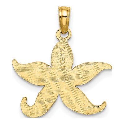 14K Yellow Gold Flat Starfish Pendant – view 5