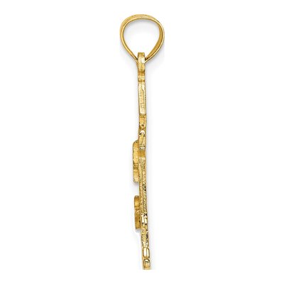 14K Yellow Gold Lighthouse Seagulls Pendant – view 3