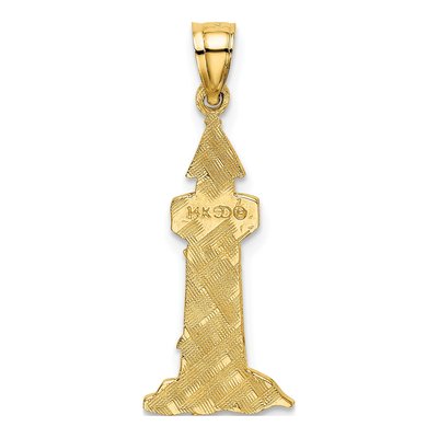 14K Yellow Gold Lighthouse Seagulls Pendant – view 5
