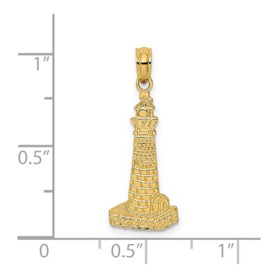 14K Yellow Gold Lighthouse Pendant – view 4