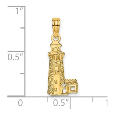 14K Yellow Gold Lighthouse Pendant – view 4