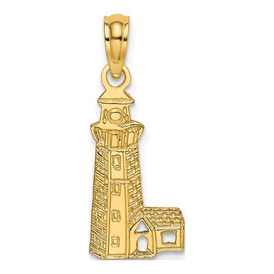 14K Yellow Gold Lighthouse Pendant