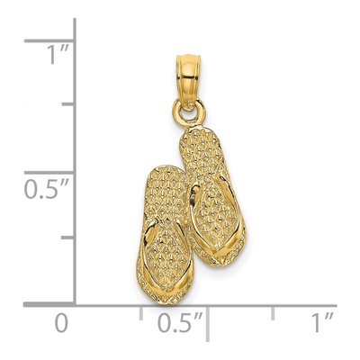 14K Yellow Gold Antigua Double Flip-Flop Charm – view 4