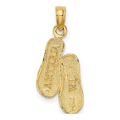 14K Yellow Gold Antigua Double Flip-Flop Charm – view 5