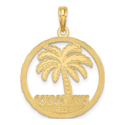14K Yellow Gold Puerto Rico Palm Tree Charm – view 5
