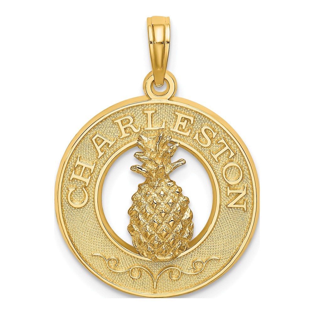 14K Yellow Gold Pineapple Pendant