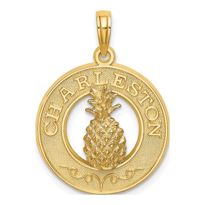 14K Yellow Gold Pineapple Pendant