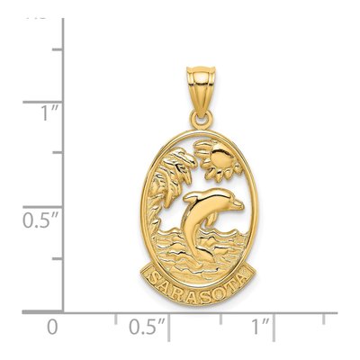 14K Yellow Gold Sarasota Dolphin Sunset Charm – view 4