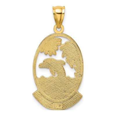 14K Yellow Gold Sarasota Dolphin Sunset Charm – view 5