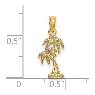 14K Yellow Gold Double Palm Tree Charm – view 4